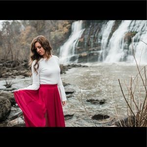 White sweater with bell sleeves